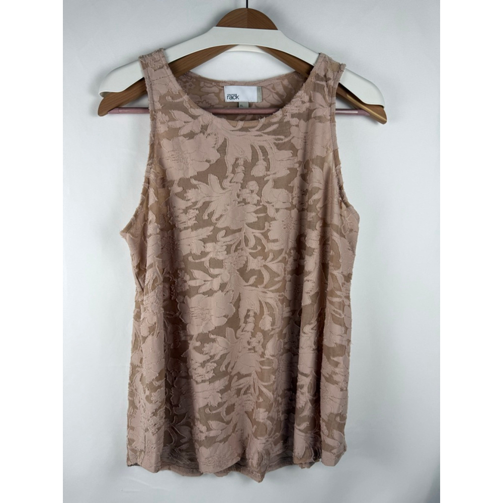 NWOT Women's Nordstrom Rack Lace Tank Top Tan XL $5 w/$25 purchase